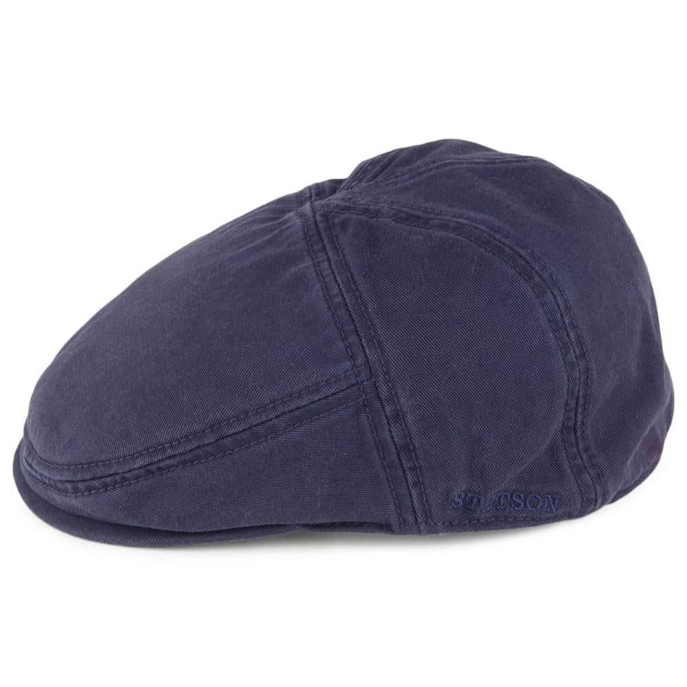 Gorra plana de algodón Paradise de Stetson - Azul marino