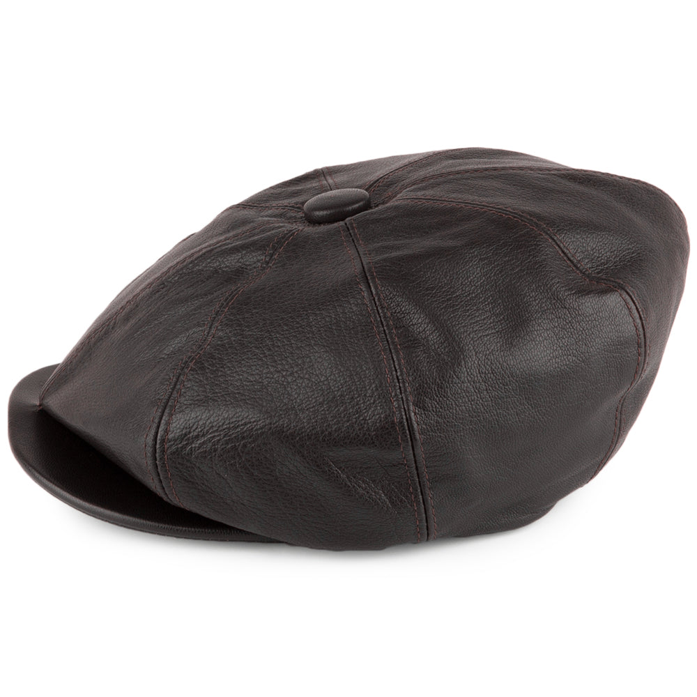 Gorra Newsboy Urban de piel de Olney - Marrón