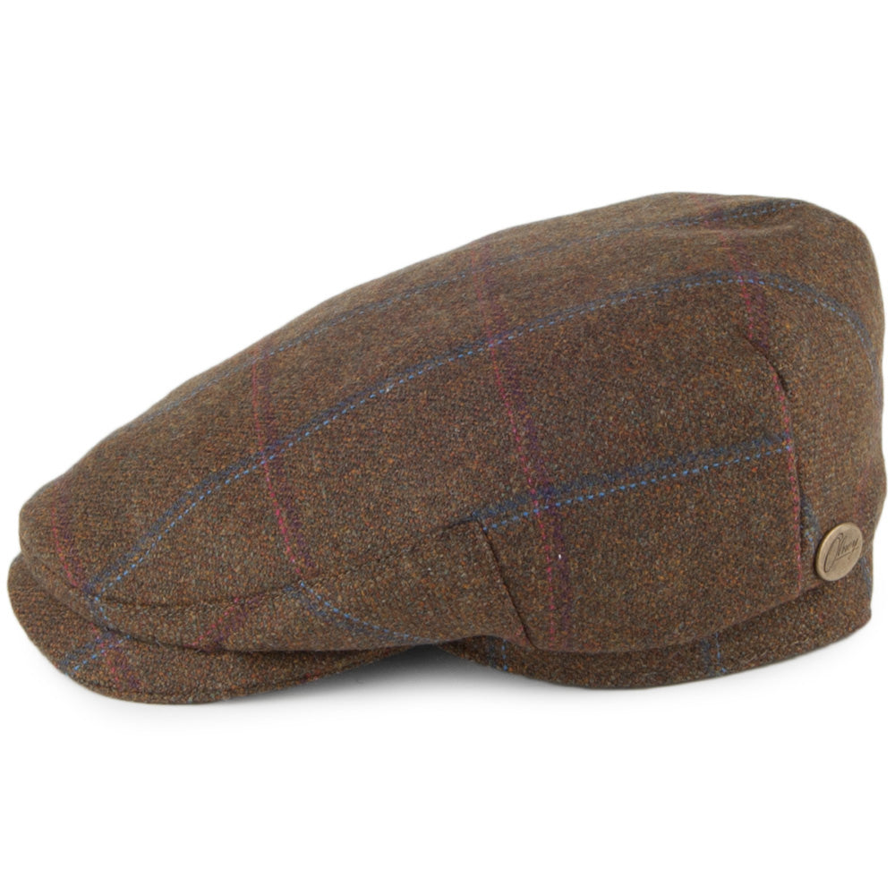 Gorra plana Ludlow Green a cuadros de Olney - Verde