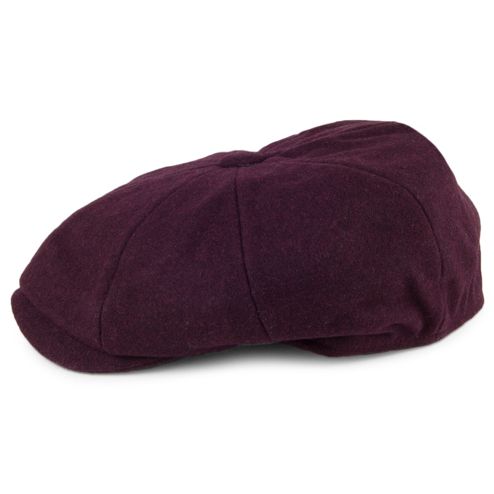 Gorra Newsboy de lana Melton de Christys - Granate