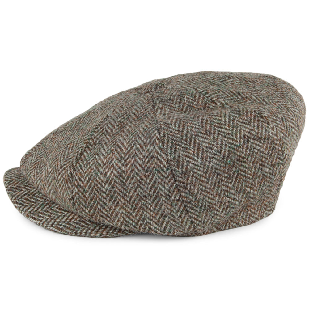Gorra Newsboy Carloway HARRIS TWEED de lana de Failsworth - Beige-Kaki