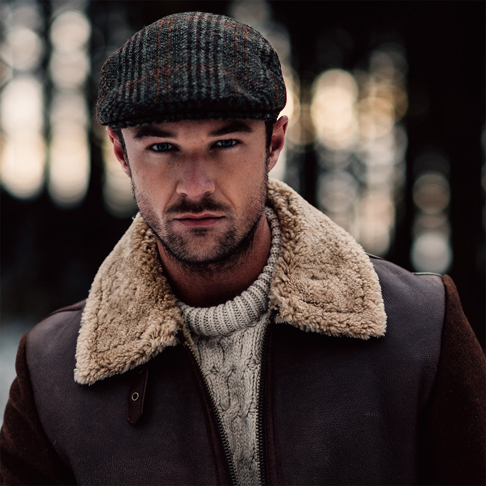 Gorra plana lana Stornoway HARRIS TWEED Glen de Failsworth - Mezcla Verde
