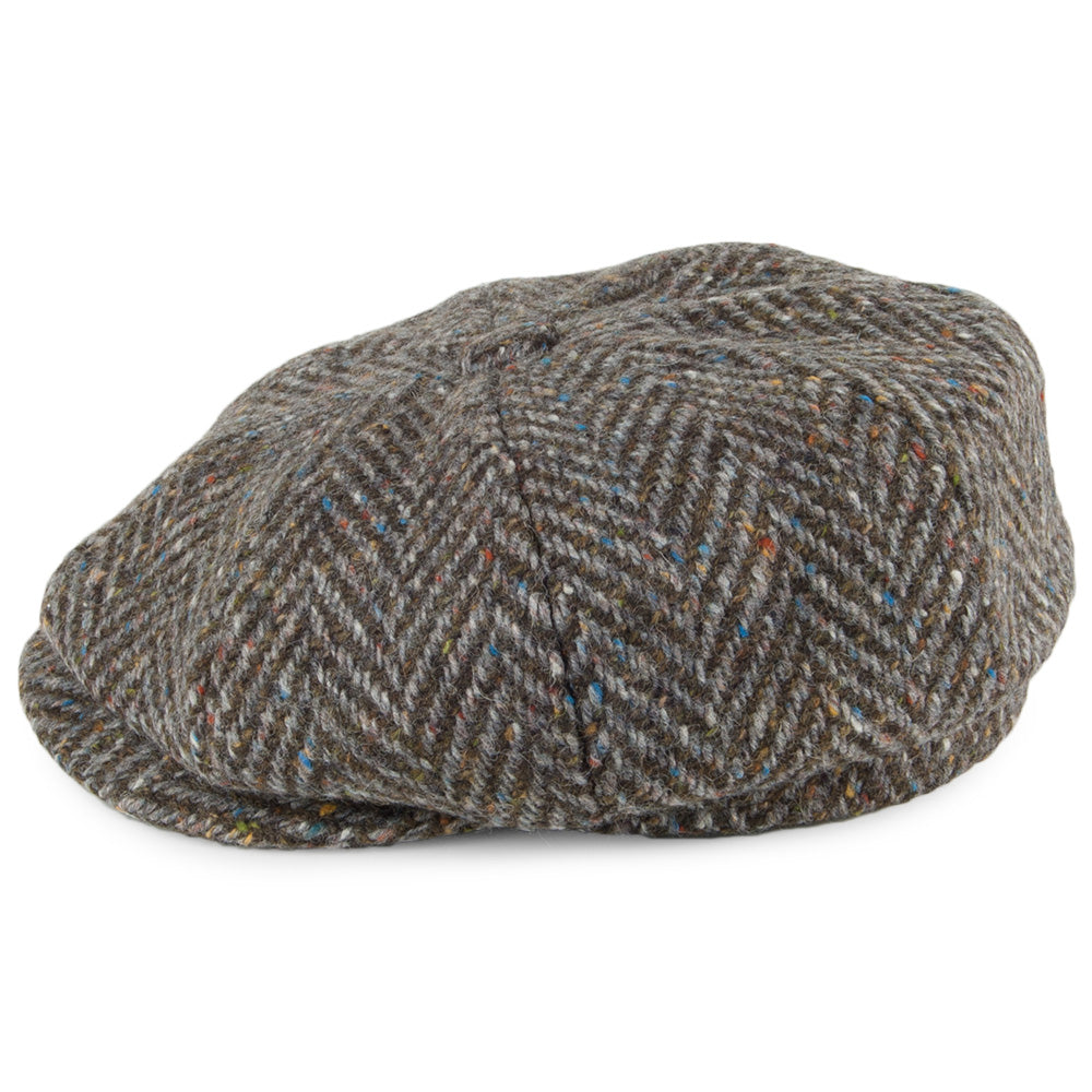 Gorra Newsboy Mayo de Tweed Donegal diseño de espiga de Failsworth - Turba