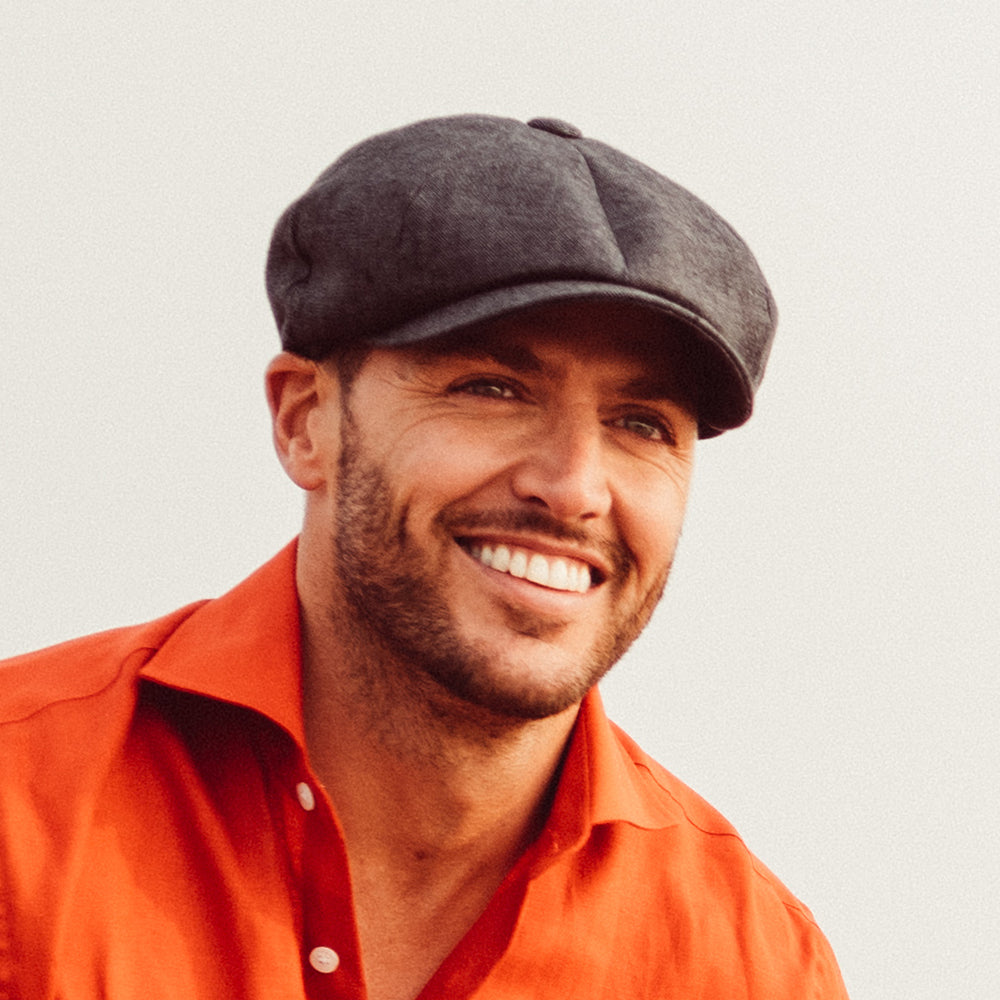 Gorra Newsboy Alfie de lino de Failsworth - Antracita