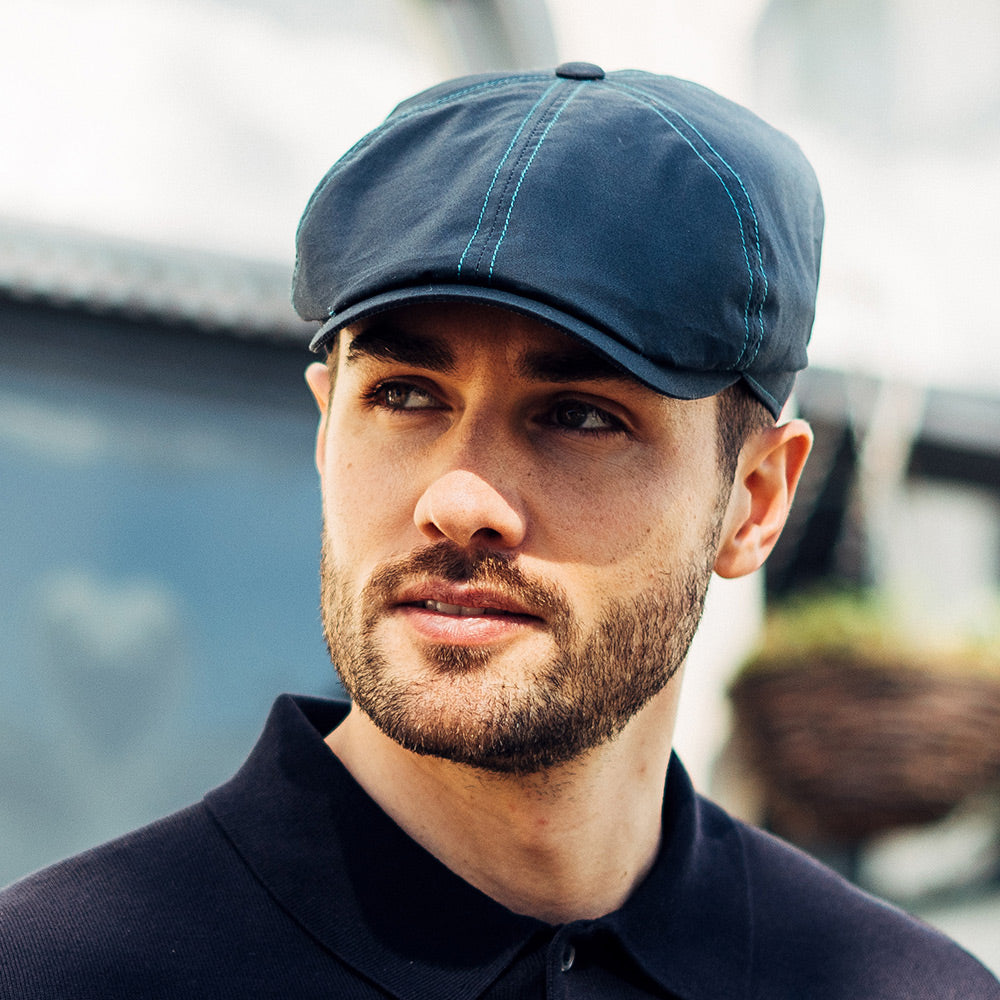 Gorra Newsboy Hudson de Dry Wax de Failsworth - Azul Marino