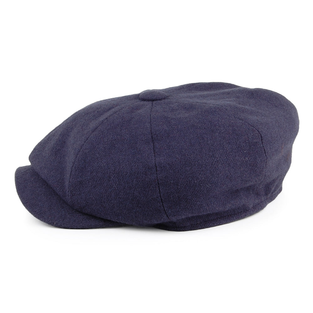 Gorra Newsboy Joshua Ellis de lana satinada de Christys - Azul Marino