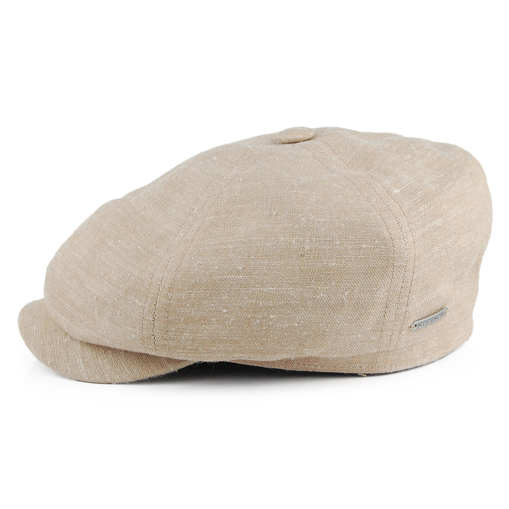 Gorra Newsboy 6 paneles de lino y seda de Stetson - Natural