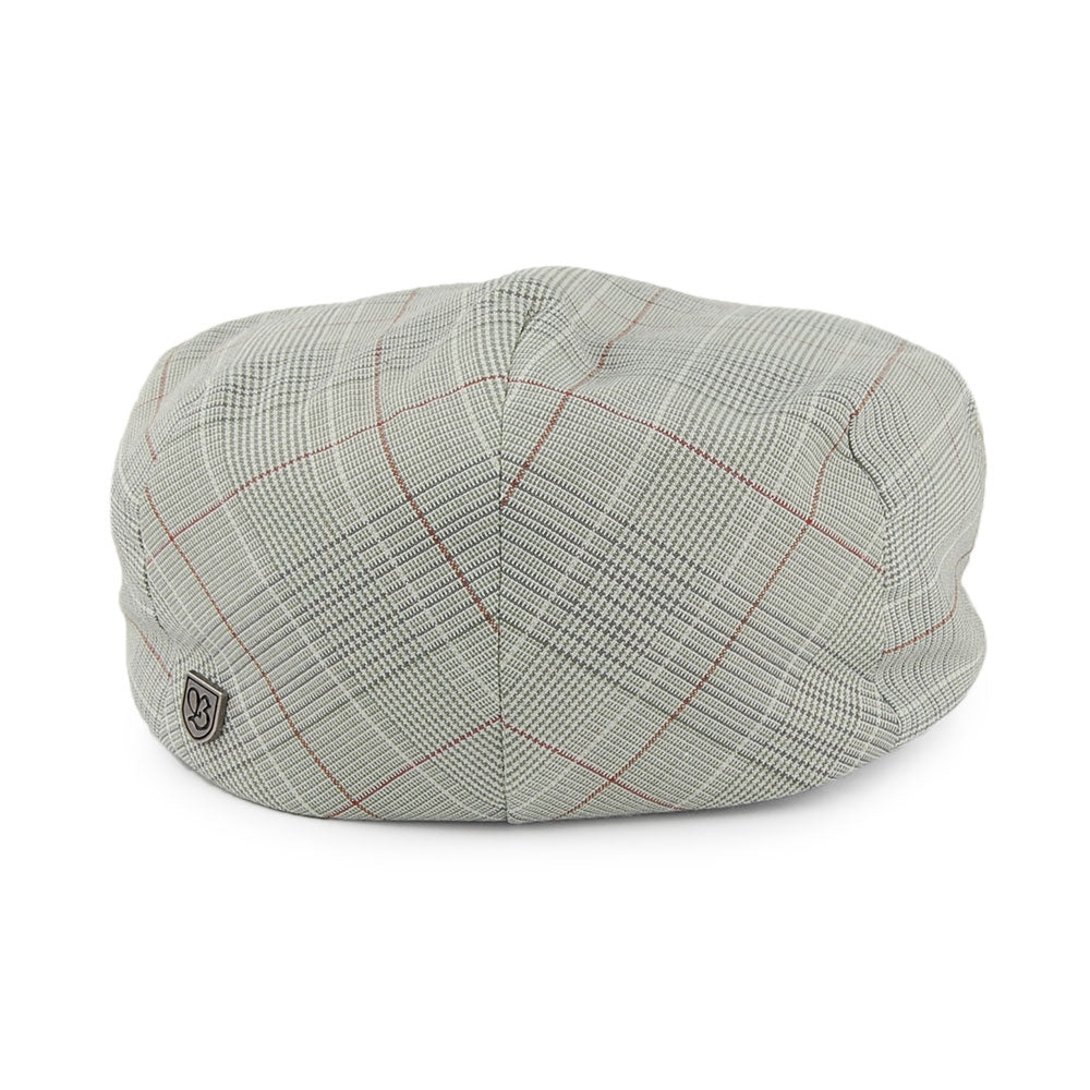 Gorra plana Hooligan a cuadros de Brixton - Gris-Verde Salvia