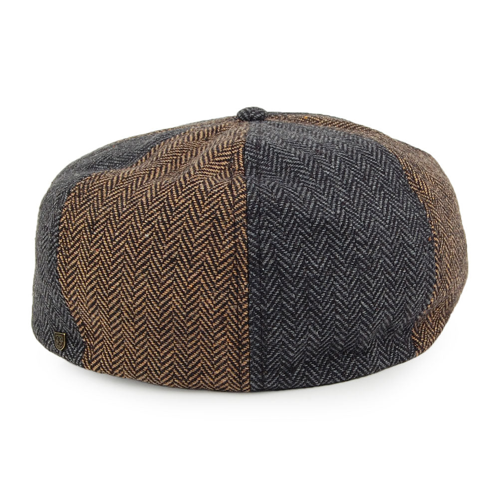 Gorra Newsboy Brood Multi-Paneles de Brixton - Marrón-Gris