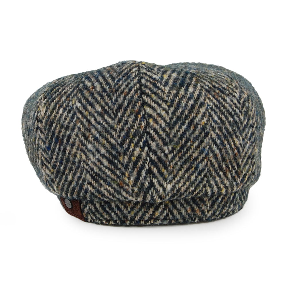 Gorra Newsboy Hatteras de lana diseño de espiga de Stetson - Verde Esmeralda