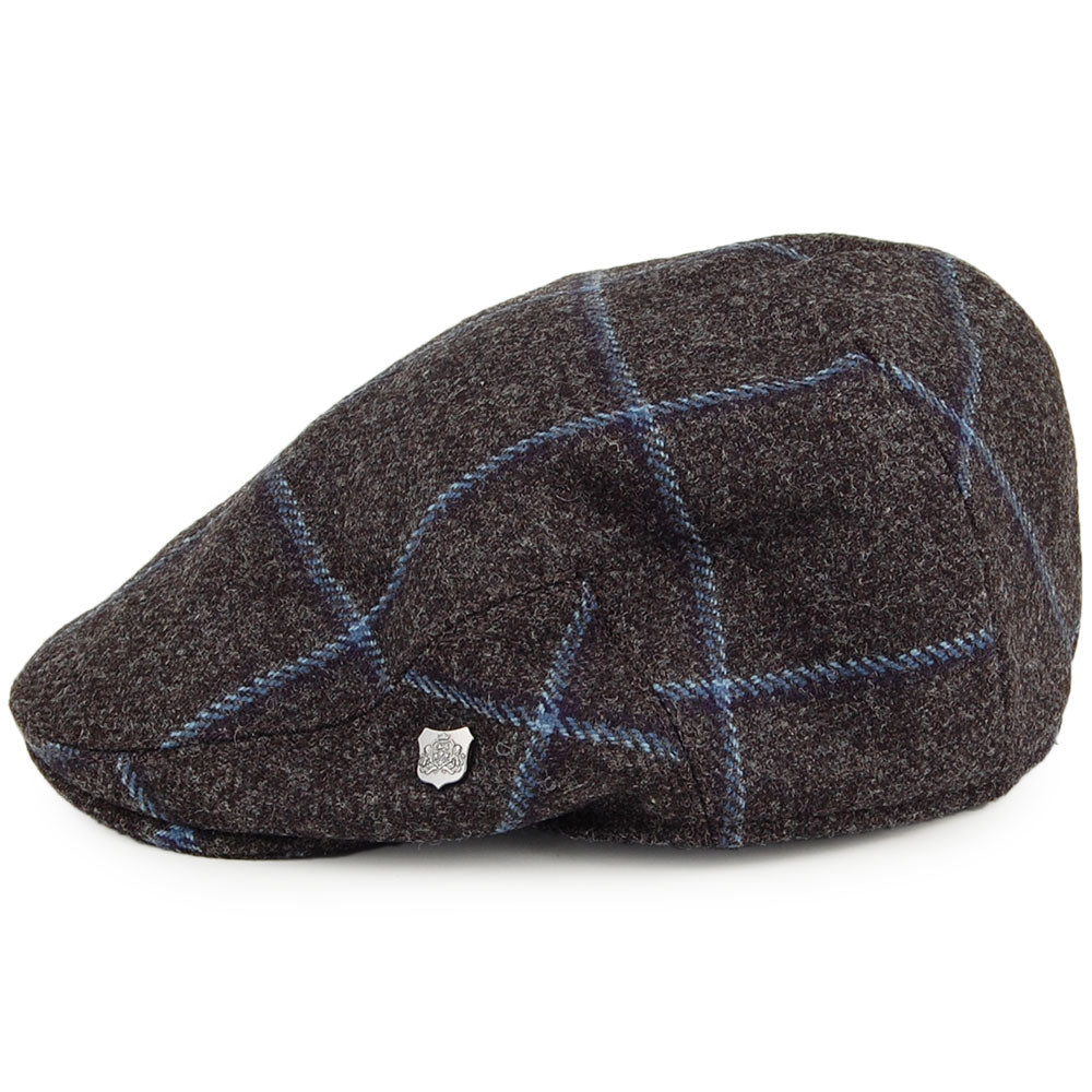 Gorra plana Gamekeeper repelente al agua a cuadros de Failsworth - Gris-Azul