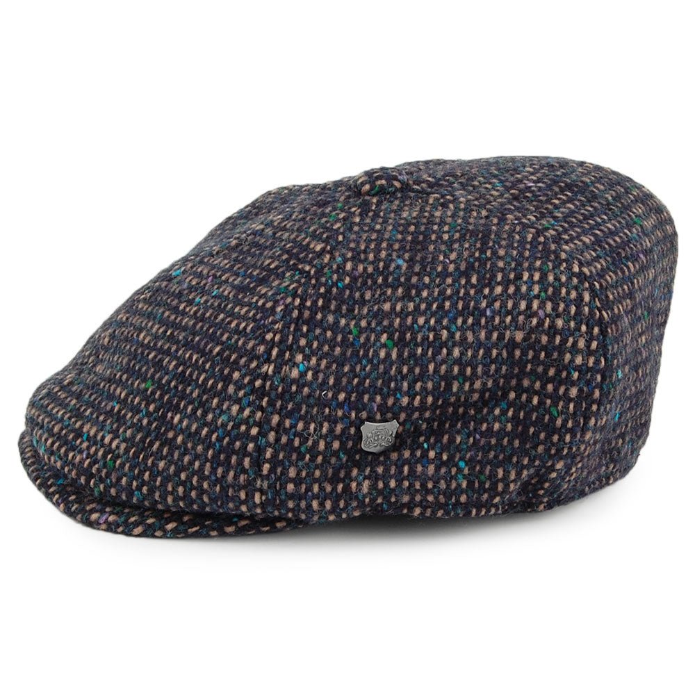 Gorra Newsboy Hudson de lana de Failsworth - Mezcla de Azules
