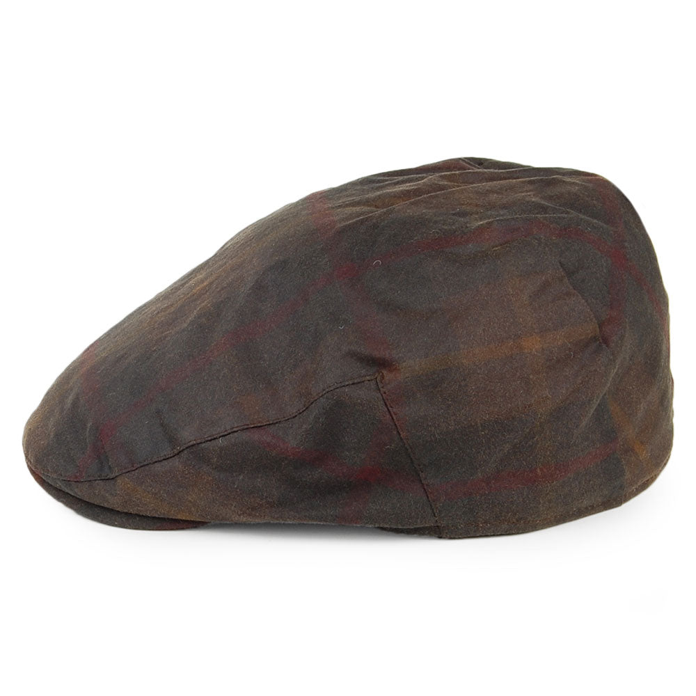 Gorra plana de algodón encerado a cuadros de Failsworth - Marrón Jaspeado