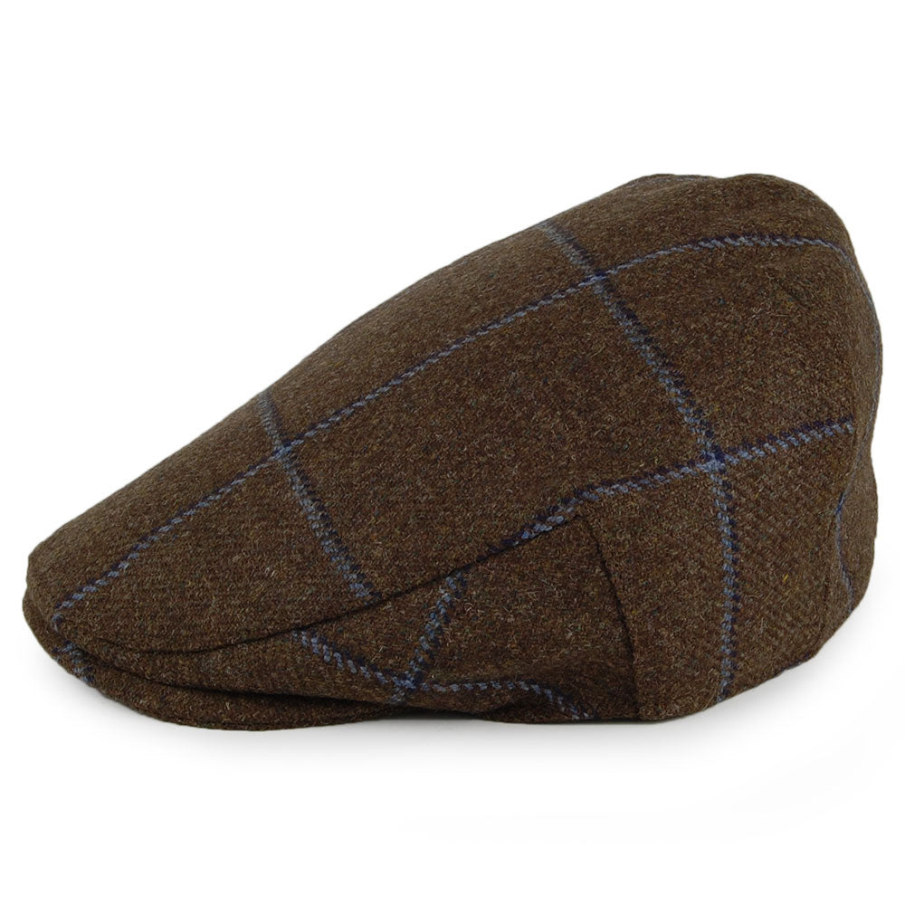 Gorra plana Ascot de Windowpane de Christys - Oliva-Azul
