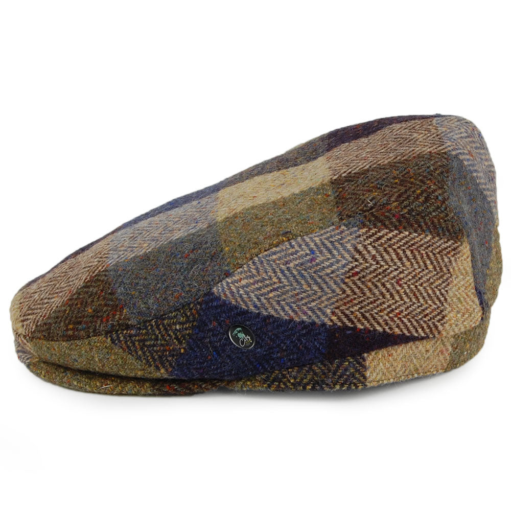 Gorra plana Patch de Tweed Donegal de City Sport - Azul-Salvia