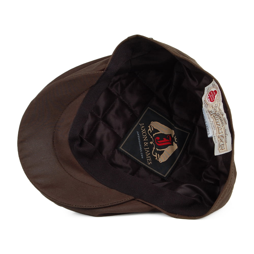 Gorra plana British Millerain de algodón encerado de Jaxon & James - Marrón