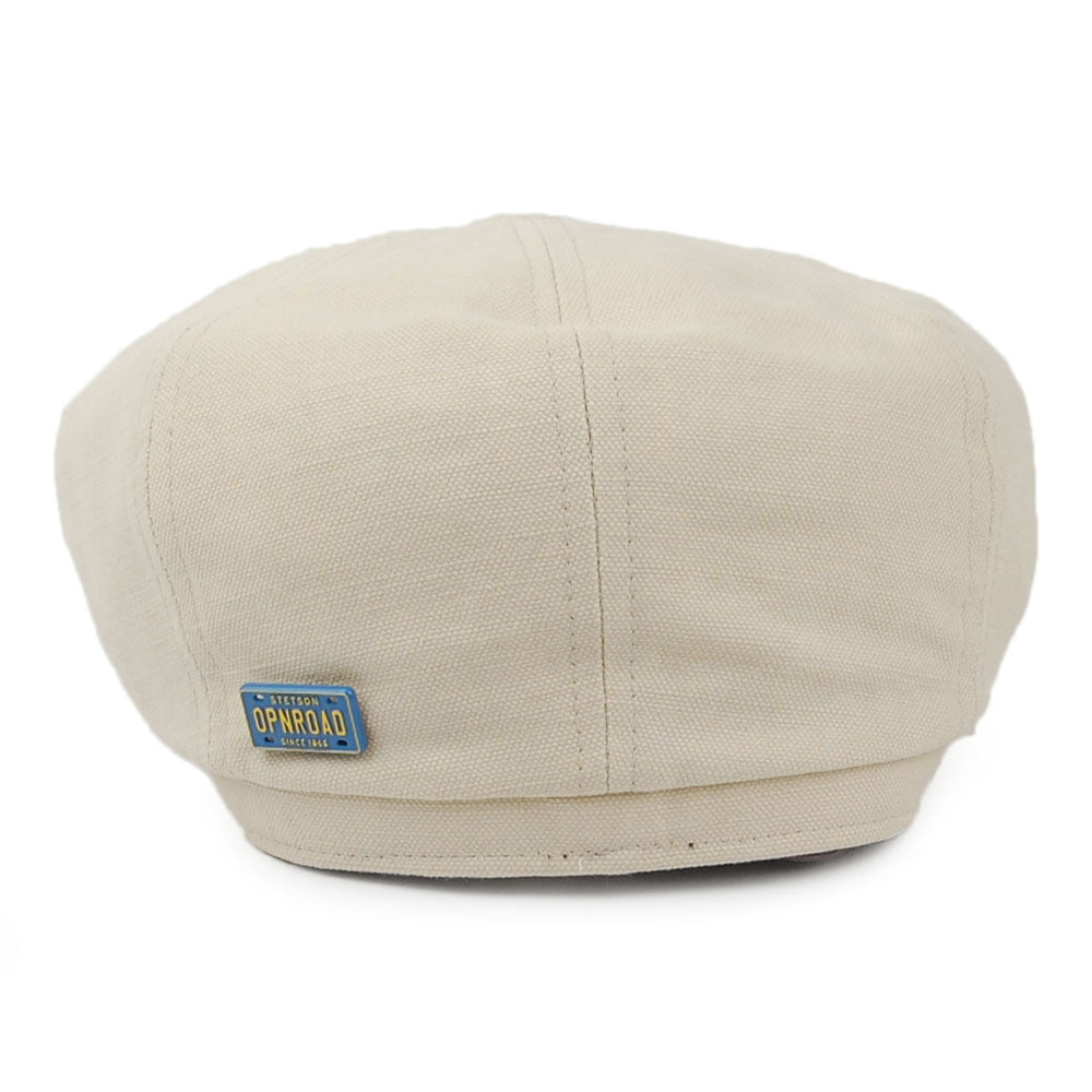 Gorra Newsboy de algodón y lino de Stetson - Natural
