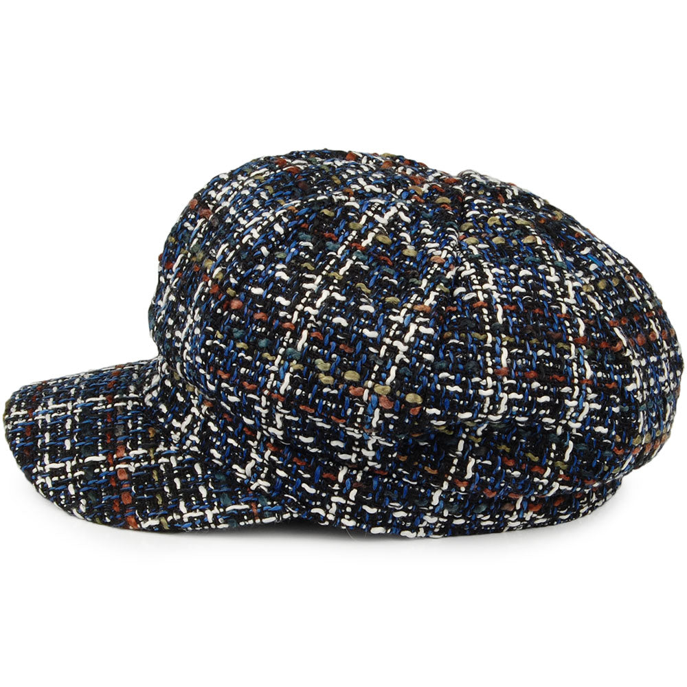 Gorra Baker Boy Tweed de Whiteley - Mezcla de Azules