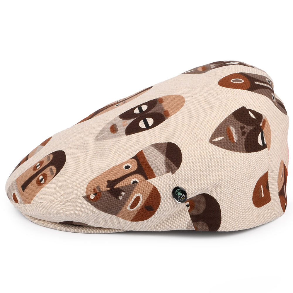 Gorra plana Tribal Mask de algodón de City Sport - Natural