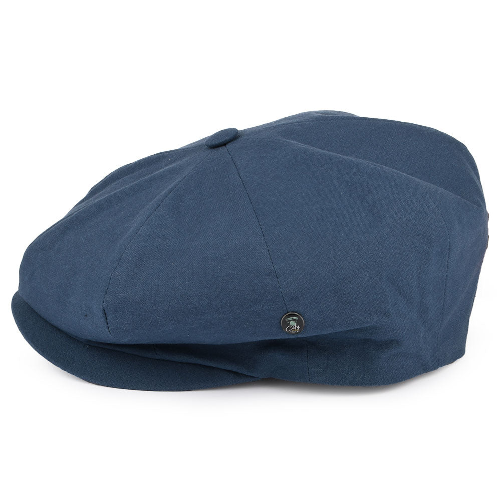 Gorra Newsboy de algodón lavado de City Sport - Azul