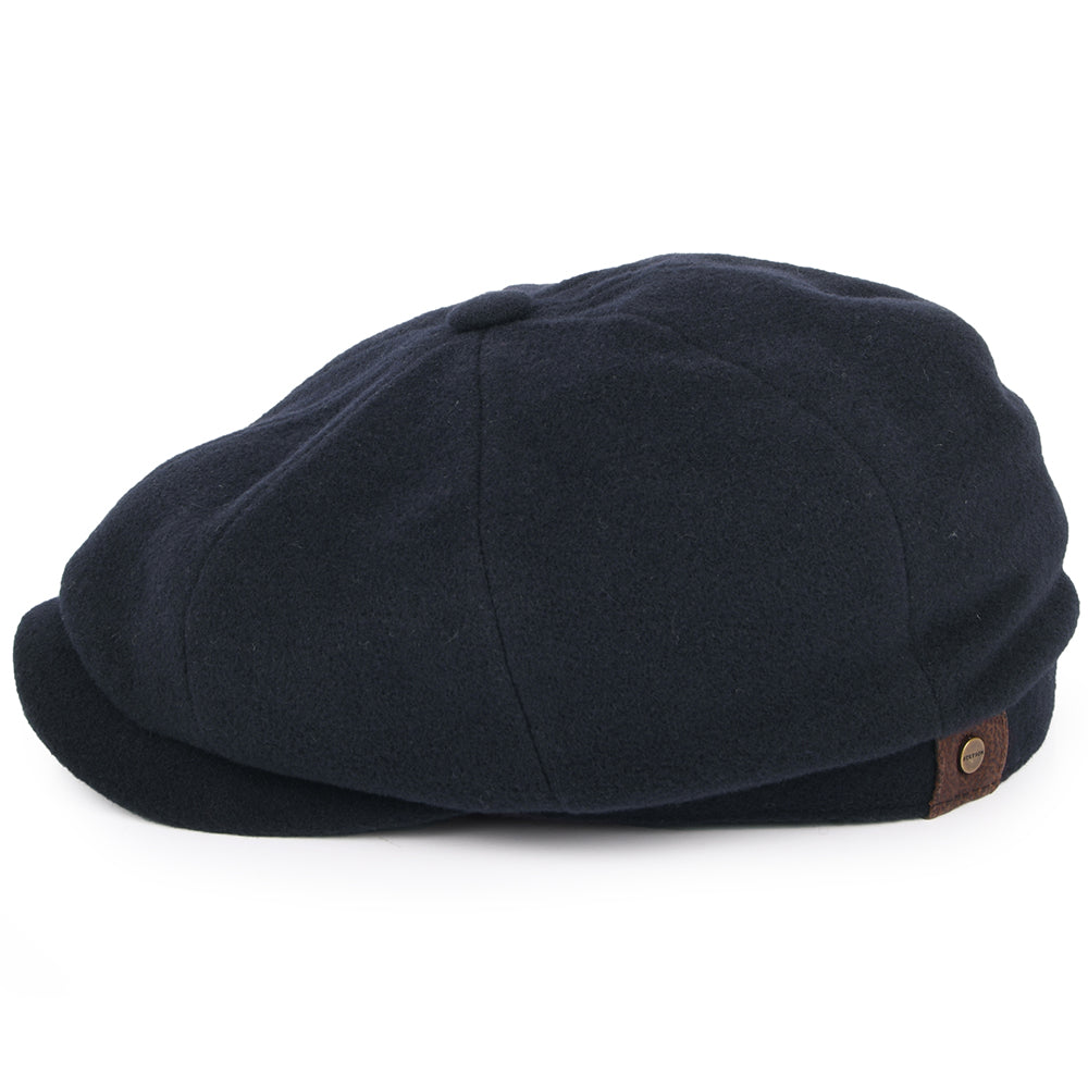 Gorra Newsboy Hatteras de lana-cachemira de Stetson - Azul Marino