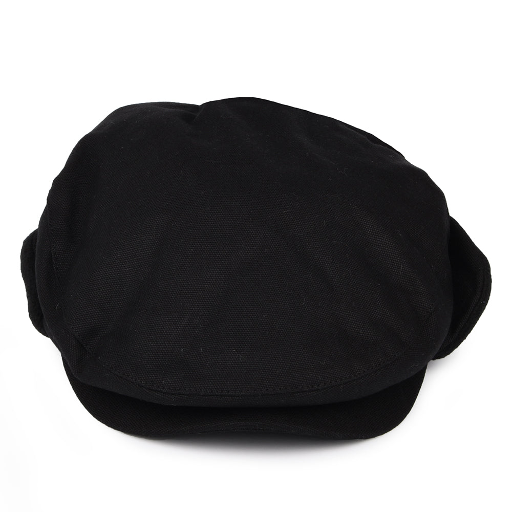Gorra plana Hooligan holgada con orejeras de Brixton - Negro