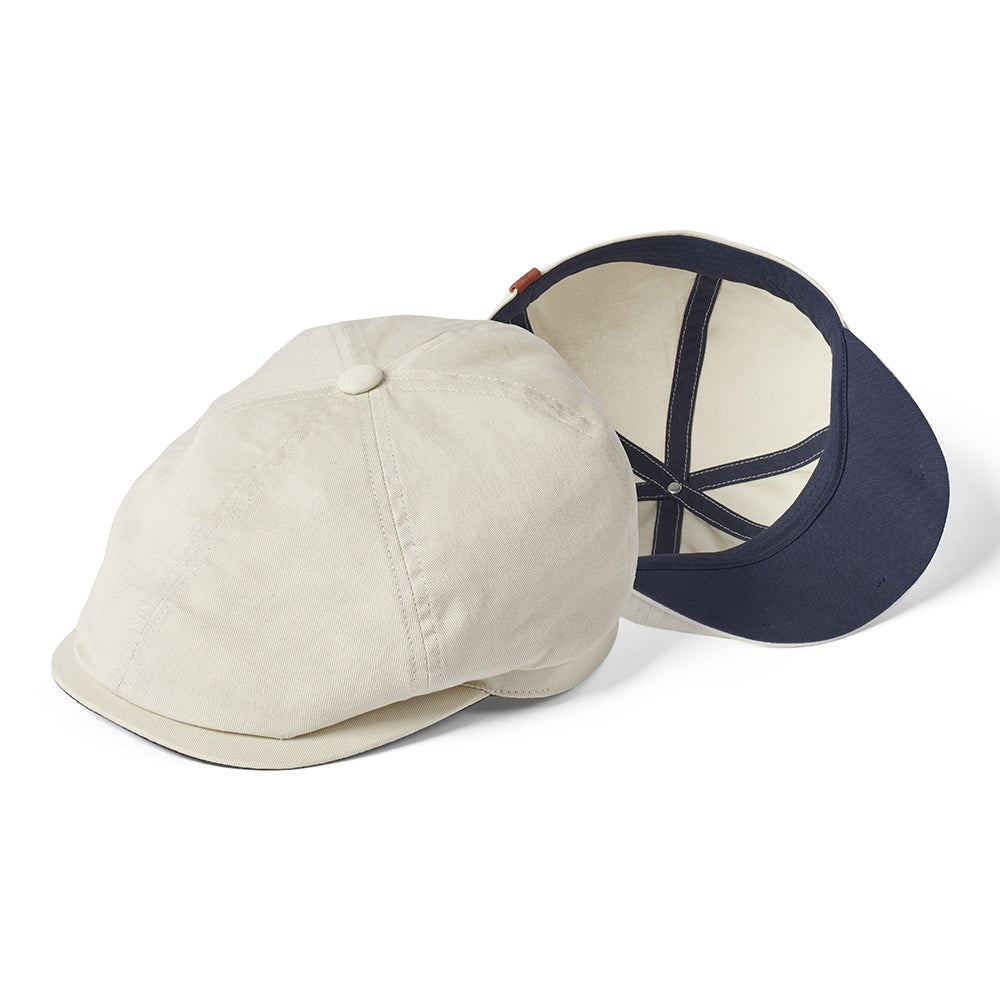 Gorra Newsboy Hudson de algodón de Failsworth - Piedra-Azul Marino