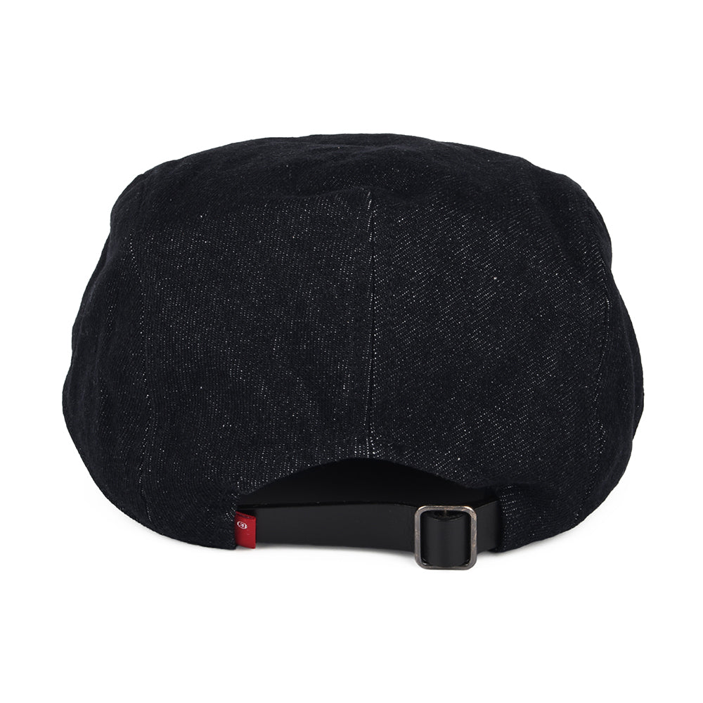 Gorra plana Driver de tejido vaquero con etiqueta lisa de Levi's - Azul Oscuro