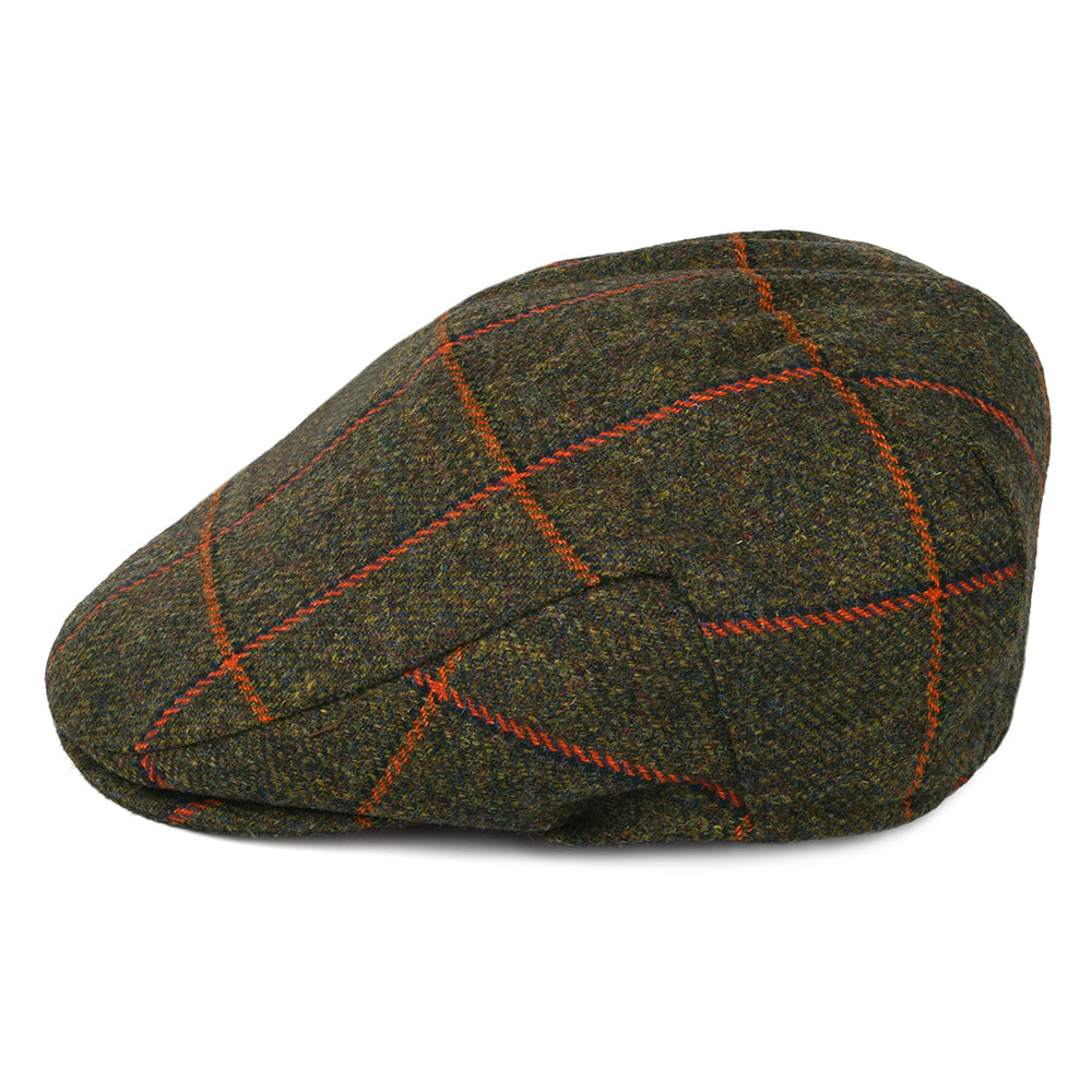 Gorra plana Impermeable a cuadros de Failsworth - Oliva-Naranja
