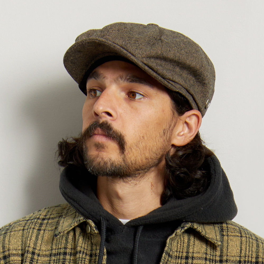 Gorra Newsboy Brood holgada de mezcla de lana de Brixton - Tofe Oscuro