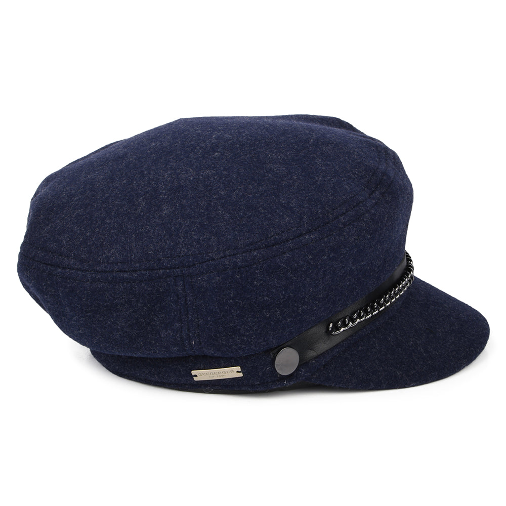 Gorra Baker Boy de fieltro de Seeberger - Azul Marino
