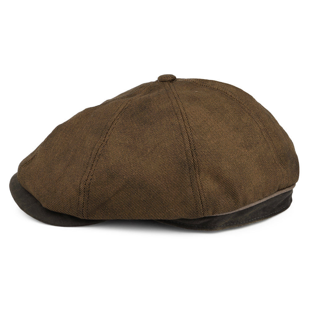 Gorra Newsboy Weathered de algodón lavado de Dorfman Pacific - Marrón