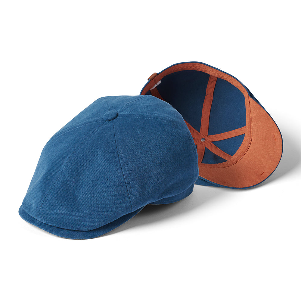 Gorra Newsboy Hudson de algodón de Failsworth - Verde Azulado-Arcilla