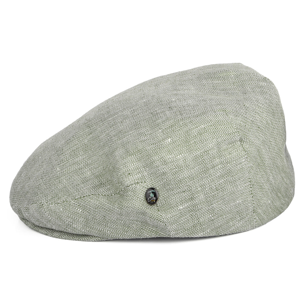 Gorra plana de lino micro espiga de City Sport - Salvia