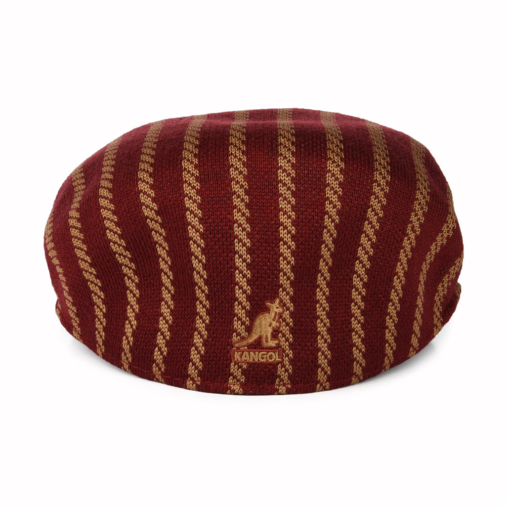 Gorra plana Twist Stripe 504 de Kangol - Rojo Arándano-Camel