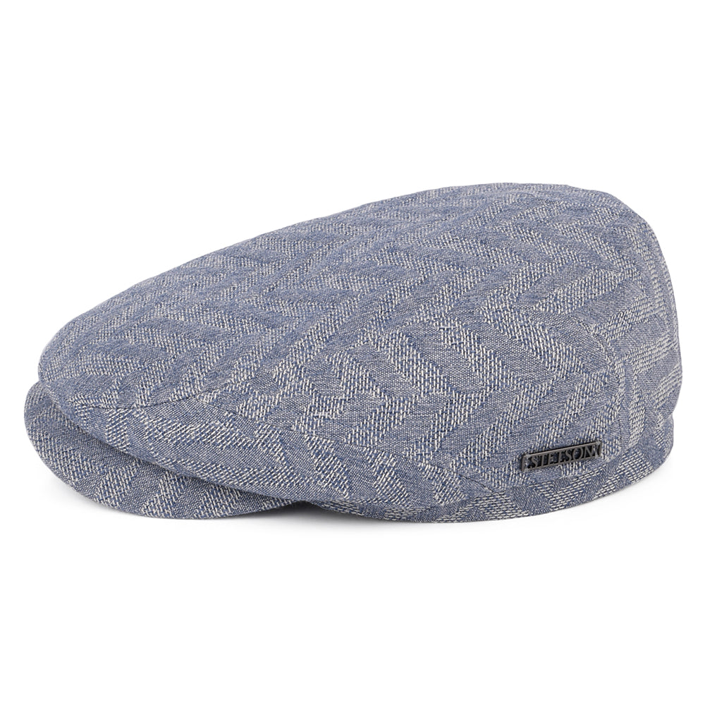 Gorra plana Driver Espiga Jacquard de Stetson - Azul Claro