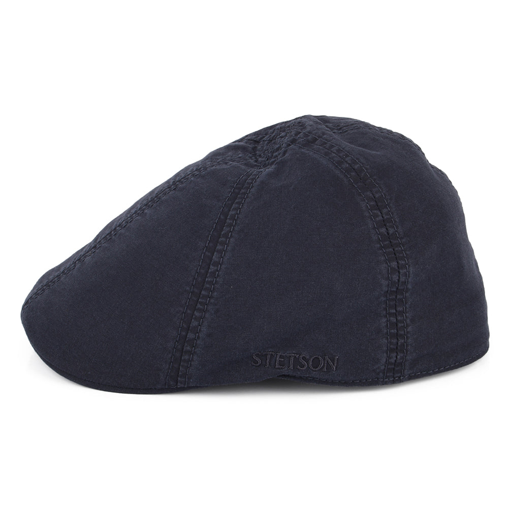 Gorra plana Ornitorrinco de algodón orgánico efecto lavado de Stetson - Azul Marino