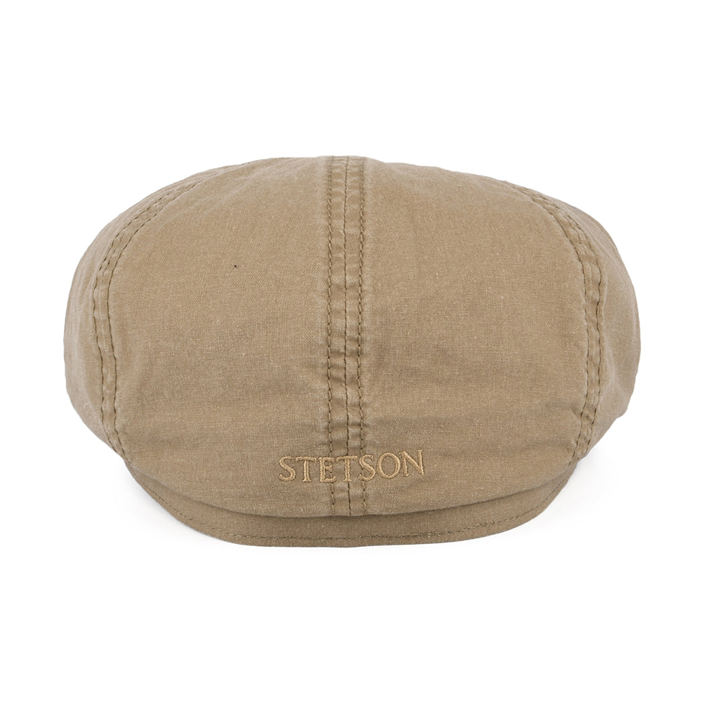 Gorra Newsboy Hatteras de algodón orgánico efecto lavado de Stetson - Whisky