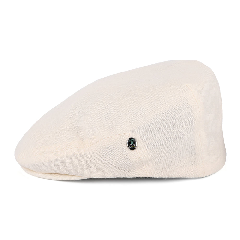 Gorra plana de lino de City Sport - Crema