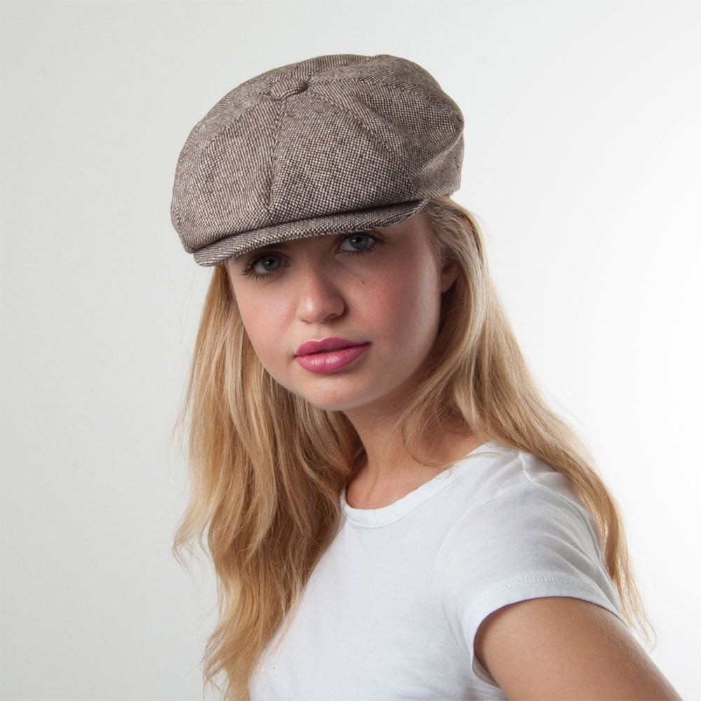 Gorra Newsboy Marl Tweed de Jaxon & James - Marrón