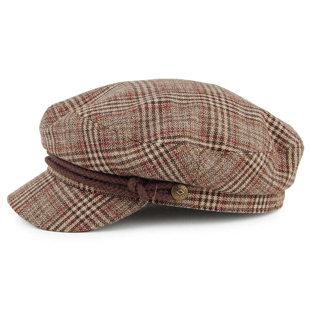 Gorra marinera a cuadros de Brixton - Kaki-Marrón