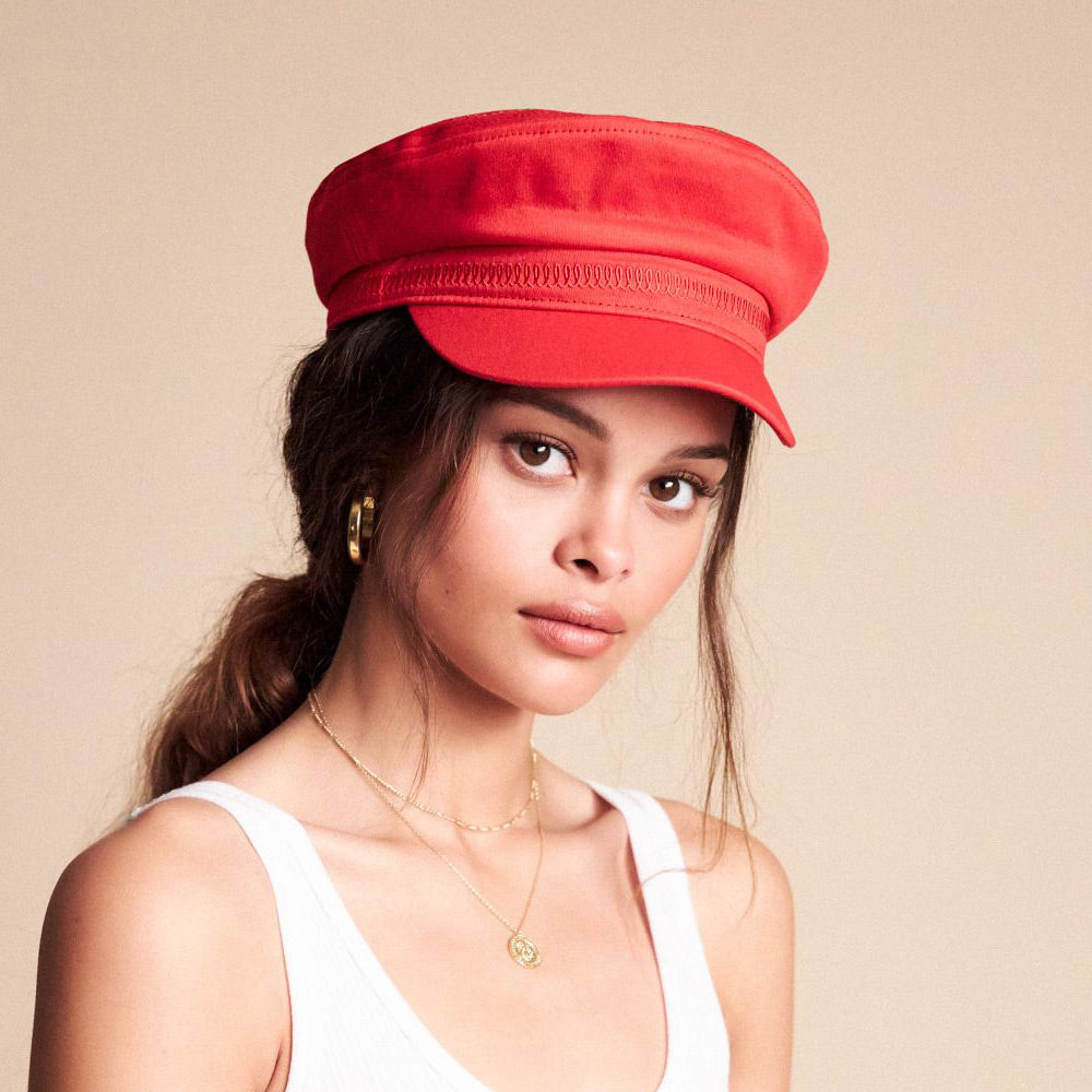 Gorra marinera con corazón bordado de Brixton - Rojo