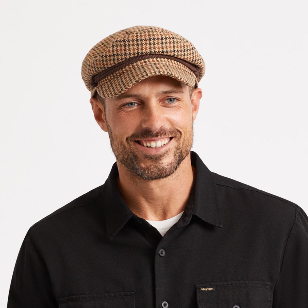 Gorra marinera pata de gallo de Brixton - Kaki-Multi
