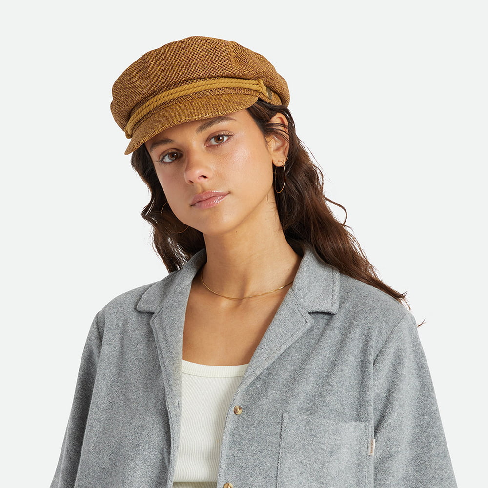 Gorra marinera de paja de Brixton - Marrón Claro