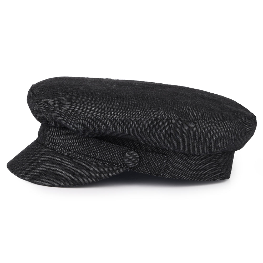 Gorra de pescador Mariner de lino irlandés de Failsworth - Antracita
