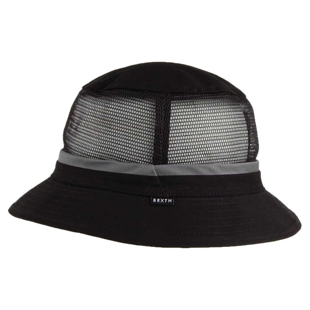 Sombrero de pescador Hardy de malla de Brixton - Negro-Gris