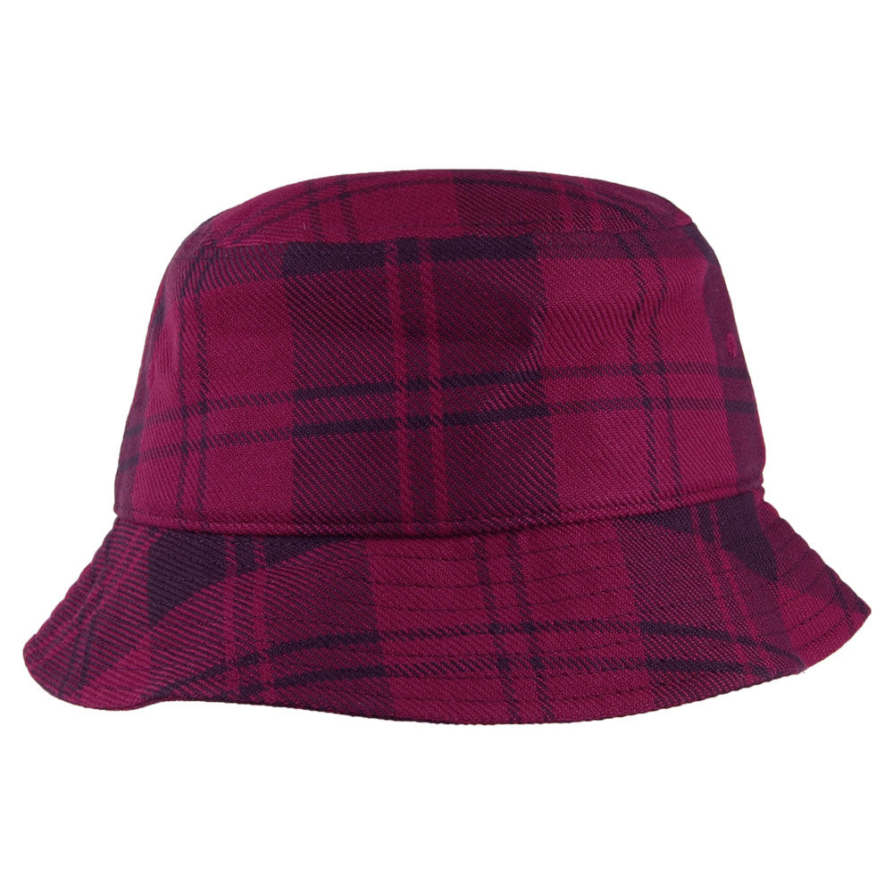 Sombrero de pescador Pulford de sarga de algodón a cuadros de Carhartt WIP - Rojo Burdeos-Negro