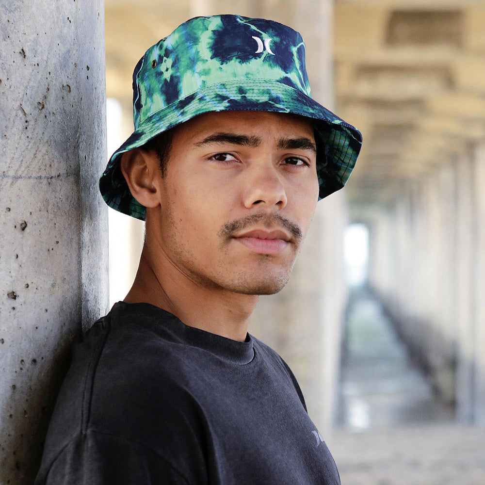 Sombrero de pescador Small Logo Tie Dye de Hurley - Azul Marino-Verde