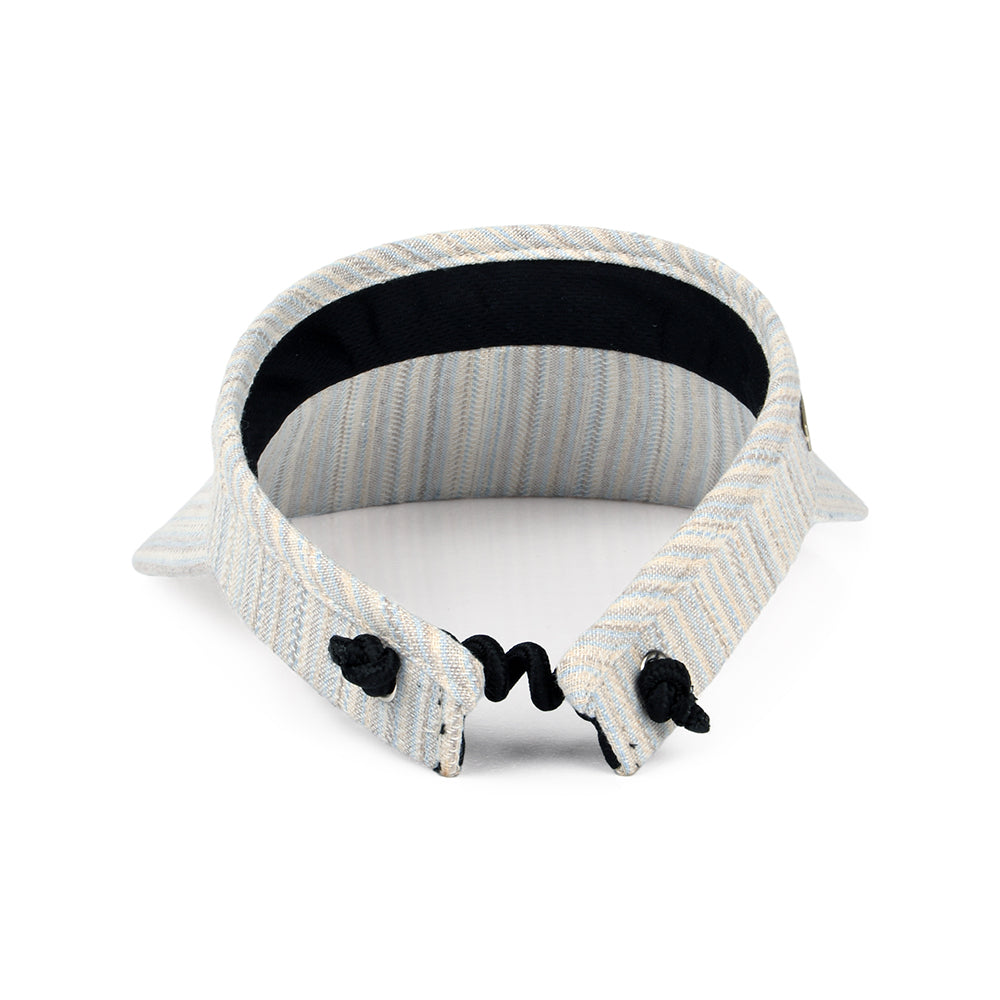 Visera de algodón y lino de Seeberger - Azul Claro-Blanco Roto
