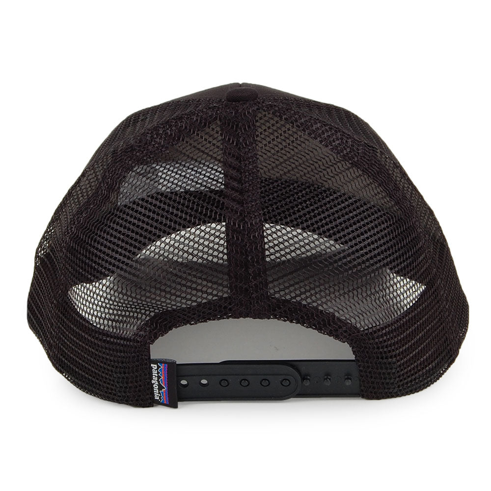 Gorra Trucker Line Logo Ridge de lona de algodón orgánico de Patagonia - Negro